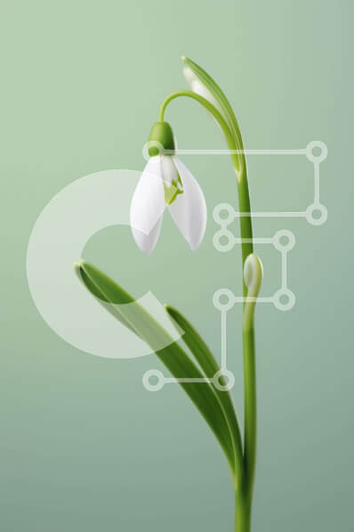 Σετ των 2 Intra Συλλεκτικό Ξύλινο Παζλ Plywood  4mm - Μονό λουλούδι Snowdrop την άνοιξη ή το χειμώνα Σε Ξύλινο Κουτί - Διαστάσεις: 10x10 cm – 25 κομμάτια