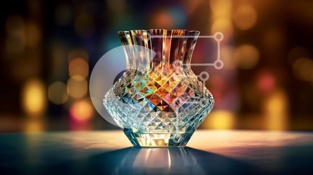 Intra Συλλεκτικό Ξύλινο Παζλ Plywood  4mm - Όμορφη εικόνα ενός διαφανούς γυάλινου βάζου με περίπλοκα σχέδια Σε Ξύλινο Κουτί - Διαστάσεις: 10x10 cm – 25 κομμάτια