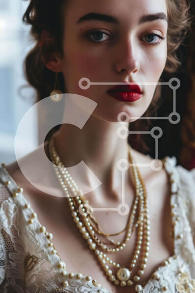 Intra Συλλεκτικό Ξύλινο Παζλ Plywood  4mm - Κομψή γυναίκα με φόρεμα και κοσμήματα που στέκεται δίπλα στο παράθυρο Σε Ξύλινο Κουτί - Διαστάσεις Puzzle: 10x10 cm – 25 κομμάτια