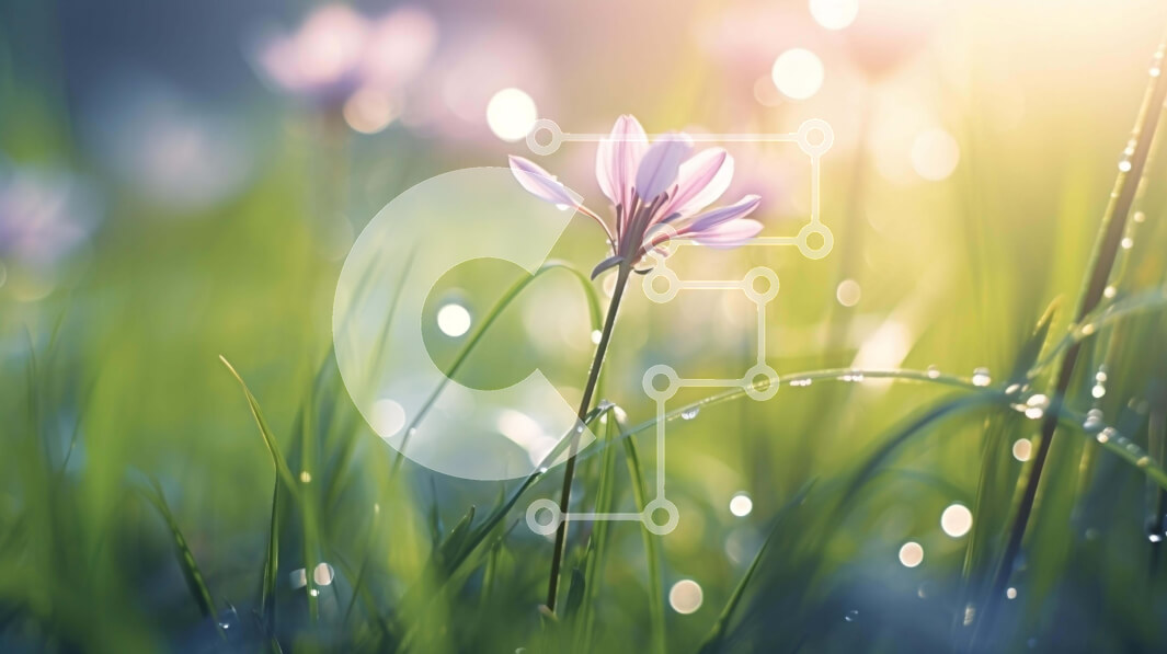 Intra Συλλεκτικό Ξύλινο Παζλ Plywood  4mm - Ροζ λουλούδι την άνοιξη με σταγονίδια δροσιάς Σε Ξύλινο Κουτί - Διαστάσεις: 10x10 cm – 25 κομμάτια