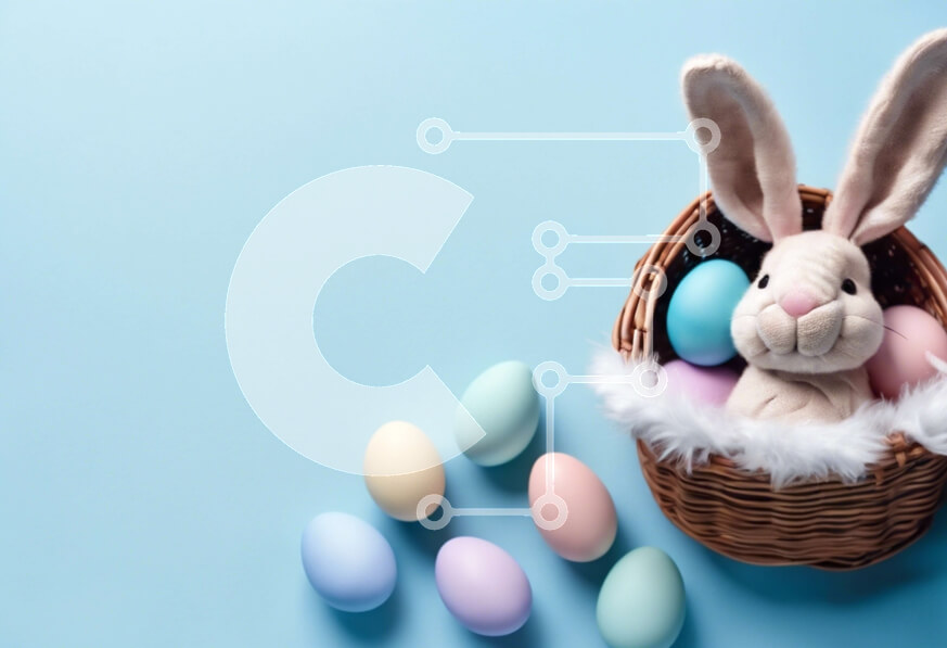 Intra Συλλεκτικό Ξύλινο Παζλ Plywood  4mm - Πασχαλινό καλάθι με λαγουδάκι και πολύχρωμα αυγά Σε Ξύλινο Κουτί - Διαστάσεις: 10x10 cm – 25 κομμάτια