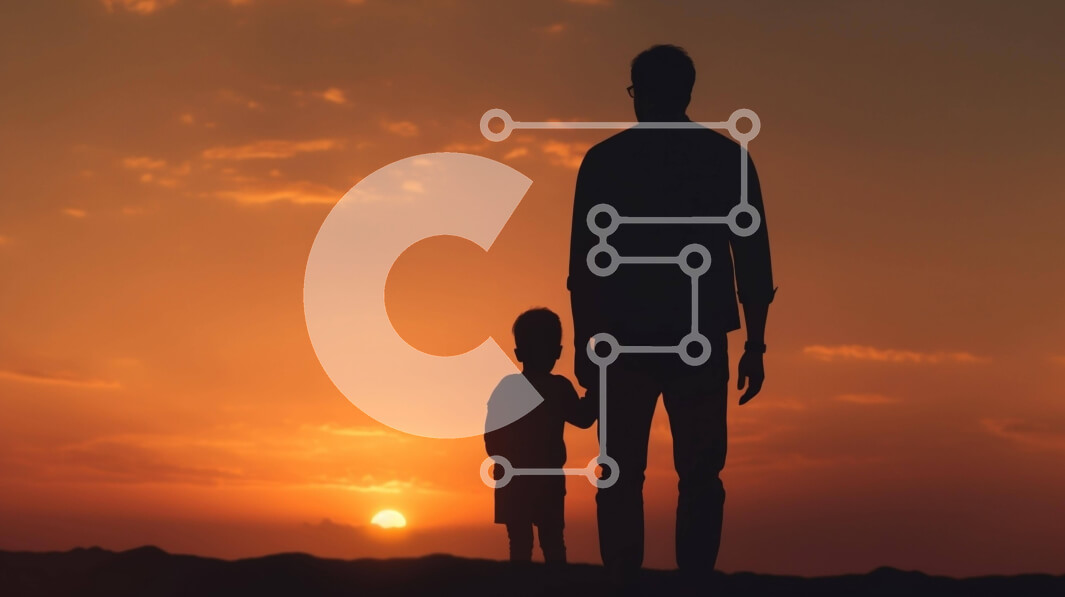 Intra Συλλεκτικό Ξύλινο Παζλ Plywood  4mm - Σιλουέτα πατέρα και παιδιού στο ηλιοβασίλεμα Σε Ξύλινο Κουτί - Διαστάσεις Puzzle: 10x10 cm – 25 κομμάτια