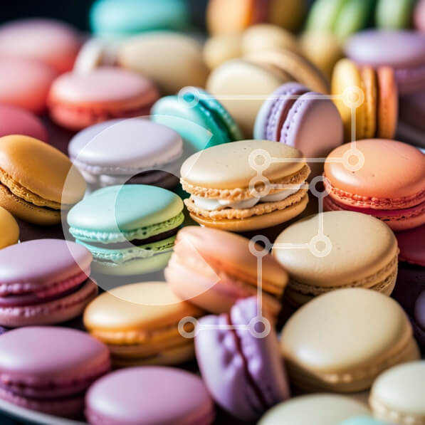 Σετ των 2 Intra Συλλεκτικό Ξύλινο Παζλ Plywood  4mm - Νόστιμα και ζωντανά μακαρόν σε ένα πιάτο Σε Ξύλινο Κουτί - Διαστάσεις: 10x10 cm – 25 κομμάτια