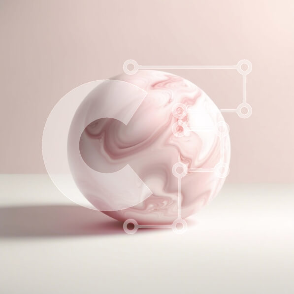 Intra Συλλεκτικό Ξύλινο Παζλ Plywood  4mm - Αφηρημένη εικόνα μιας ροζ μαρμάρινης μπάλας σε μια λευκή επιφάνεια Σε Ξύλινο Κουτί - Διαστάσεις Puzzle: 10x10 cm – 25 κομμάτια