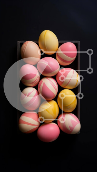 Intra Συλλεκτικό Ξύλινο Παζλ Plywood  4mm - Πολύχρωμα μαρμάρινα πασχαλινά αυγά σε οβάλ ξύλινο κουτί Σε Ξύλινο Κουτί - Διαστάσεις: 10x10 cm – 25 κομμάτια