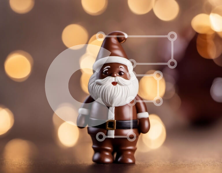 Intra Συλλεκτικό Ξύλινο Παζλ Plywood  4mm - Σοκολατένιο ειδώλιο Άγιου Βασίλη με φωτισμένο φόντο Σε Ξύλινο Κουτί - Διαστάσεις: 10x10 cm – 25 κομμάτια