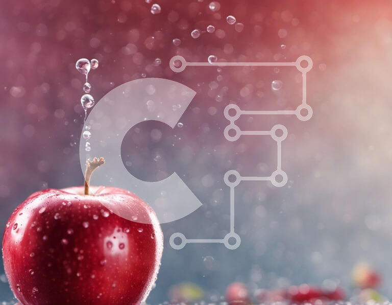 Intra Συλλεκτικό Ξύλινο Παζλ Plywood  4mm - Φρέσκο ​​και ζουμερό κόκκινο μήλο με σταγονίδια νερού Σε Ξύλινο Κουτί - Διαστάσεις: 10x10 cm – 25 κομμάτια