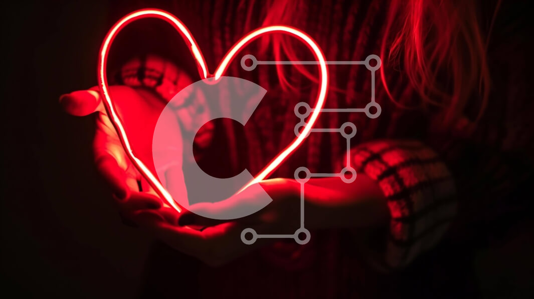 Intra Συλλεκτικό Ξύλινο Παζλ Plywood  4mm - Γυναίκα που κρατά τη φωτισμένη καρδιά την ημέρα του Αγίου Βαλεντίνου Σε Ξύλινο Κουτί - Διαστάσεις: 10x10 cm – 25 κομμάτια