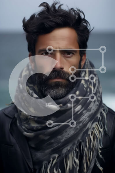 Intra Συλλεκτικό Ξύλινο Παζλ Plywood  4mm - Έντονο πορτρέτο ενός άνδρα με μαύρο δερμάτινο μπουφάν Σε Ξύλινο Κουτί - Διαστάσεις Puzzle: 10x10 cm – 25 κομμάτια