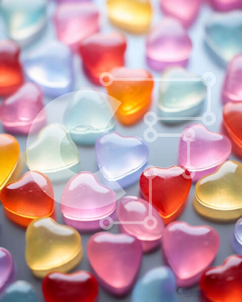 Σετ των 2 Intra Συλλεκτικό Ξύλινο Παζλ Plywood  4mm - Πολύχρωμη διάταξη καραμέλας σε σχήμα καρδιάς Σε Ξύλινο Κουτί - Διαστάσεις: 10x10 cm – 25 κομμάτια