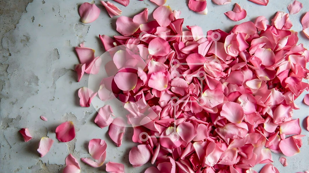 Intra Συλλεκτικό Ξύλινο Παζλ Plywood  4mm - Διάταξη ροζ πετάλων σε σχήμα καρδιάς Σε Ξύλινο Κουτί - Διαστάσεις Puzzle: 10x10 cm – 25 κομμάτια