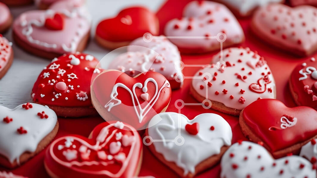 Σετ των 2 Intra Συλλεκτικό Ξύλινο Παζλ Plywood  4mm - Ομάδα μπισκότων για την ημέρα του Αγίου Βαλεντίνου σε σχήμα καρδιάς Σε Ξύλινο Κουτί - Διαστάσεις: 10x10 cm – 25 κομμάτια