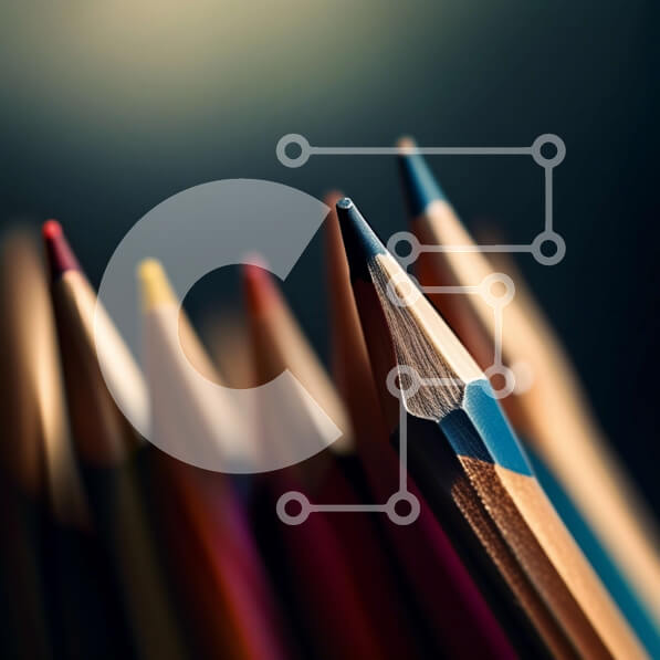 Intra Συλλεκτικό Ξύλινο Παζλ Plywood  4mm - Ζωντανή εικόνα με πολύχρωμα μολύβια σε μια γραμμή Σε Ξύλινο Κουτί - Διαστάσεις Puzzle: 10x10 cm – 25 κομμάτια