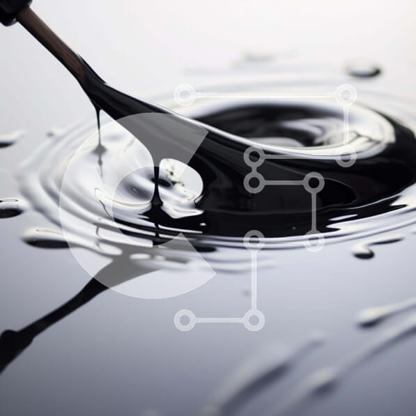 Intra Συλλεκτικό Ξύλινο Παζλ Plywood  4mm - Αφηρημένο μαύρο υγρό που στάζει στο νερό με το φαινόμενο στροβιλισμού Σε Ξύλινο Κουτί - Διαστάσεις Puzzle: 10x10 cm – 25 κομμάτια