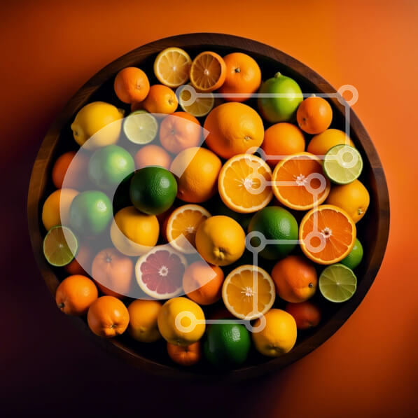 Σετ των 2 Intra Συλλεκτικό Ξύλινο Παζλ Plywood  4mm - Πολύχρωμο μπολ με εσπεριδοειδή - πορτοκάλια, λάιμ και λεμόνια Σε Ξύλινο Κουτί - Διαστάσεις: 10x10 cm – 25 κομμάτια