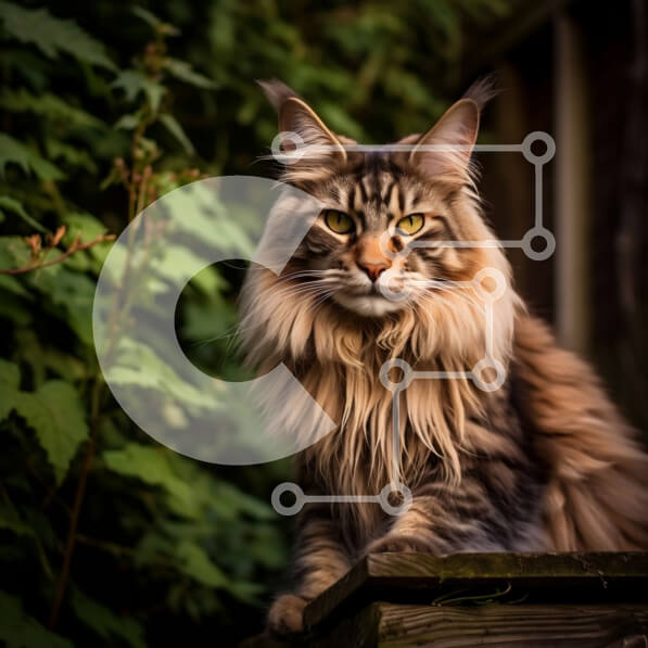 Intra Συλλεκτικό Ξύλινο Παζλ Plywood  4mm - Όμορφη εικόνα μιας γάτας σε ένα δάσος Σε Ξύλινο Κουτί - Διαστάσεις: 10x10 cm – 25 κομμάτια