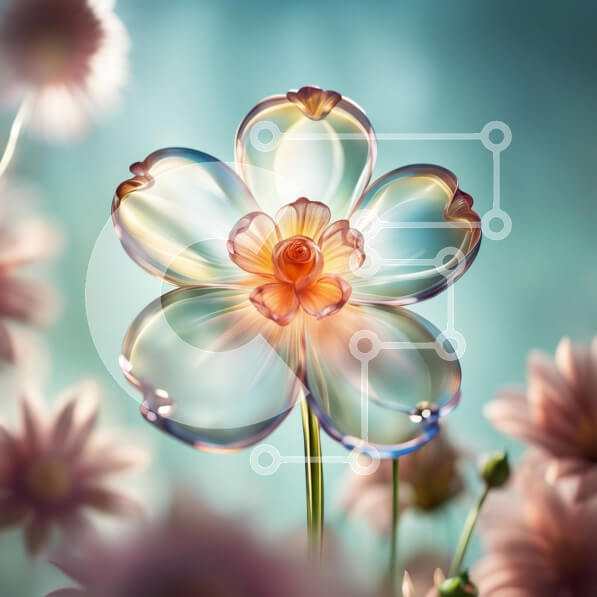 Intra Συλλεκτικό Ξύλινο Παζλ Plywood  4mm - Όμορφη κινηματογράφηση σε πρώτο πλάνο ενός λουλουδιού με καθαρά πέταλα και κίτρινο κέντρο Σε Ξύλινο Κουτί - Διαστάσεις: 10x10 cm – 25 κομμάτια