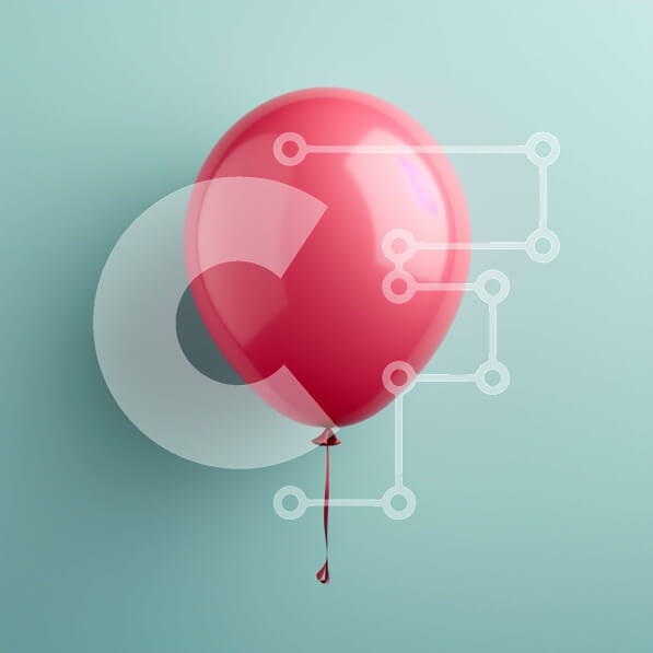 Intra Συλλεκτικό Ξύλινο Παζλ Plywood  4mm - Κόκκινο μπαλόνι σε γαλάζιο φόντο Σε Ξύλινο Κουτί - Διαστάσεις Puzzle: 10x10 cm – 25 κομμάτια