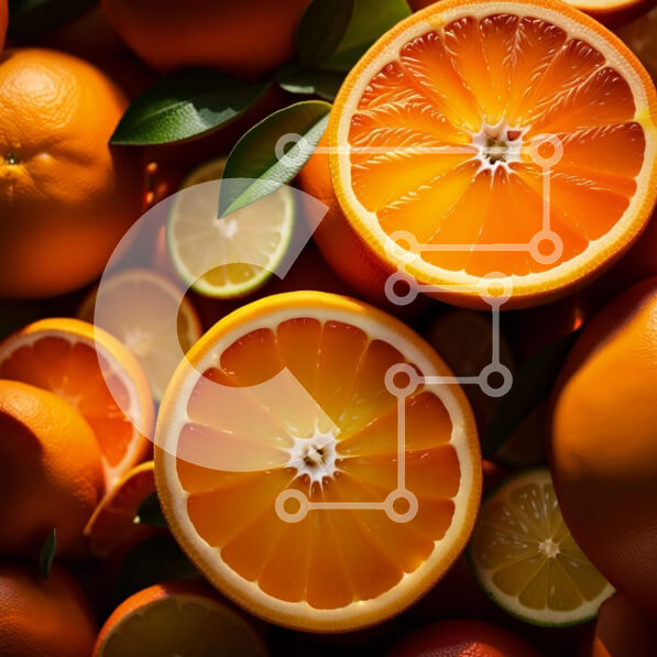 Σετ των 2 Intra Συλλεκτικό Ξύλινο Παζλ Plywood  4mm - Ζωντανά και φρέσκα πορτοκάλια και λάιμ διατεταγμένα σε κύκλο Σε Ξύλινο Κουτί - Διαστάσεις: 10x10 cm – 25 κομμάτια