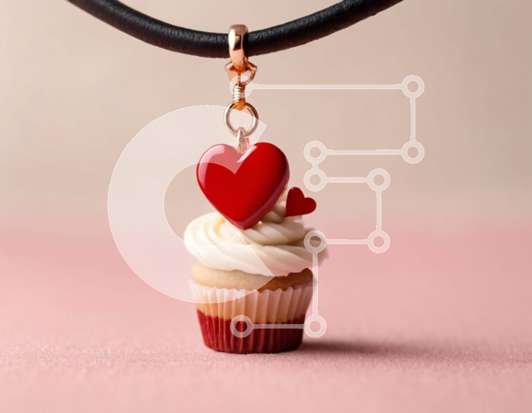 Intra Συλλεκτικό Ξύλινο Παζλ Plywood  4mm - Κρεμαστό κολιέ Cupcake με μαύρο δερμάτινο κορδόνι Σε Ξύλινο Κουτί - Διαστάσεις Puzzle: 10x10 cm – 25 κομμάτια