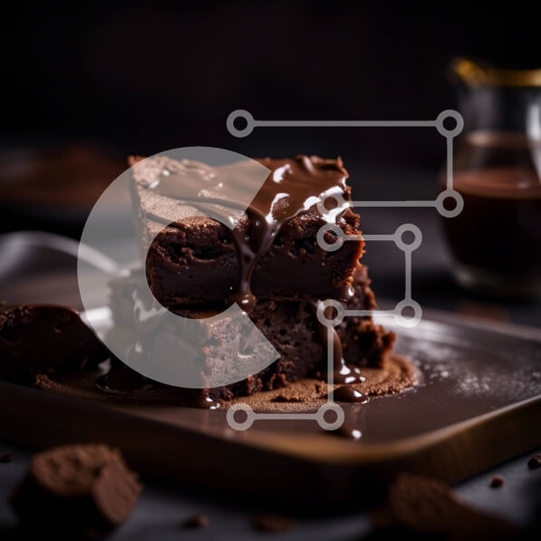 Σετ των 2 Intra Συλλεκτικό Ξύλινο Παζλ Plywood  4mm - Αφεθείτε στον πλούτο των σοκολατένιων μπράουνις με παρακμιακό ψιλόβροχο Σε Ξύλινο Κουτί - Διαστάσεις: 10x10 cm – 25 κομμάτια