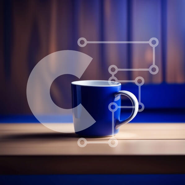 Σετ των 2 Intra Συλλεκτικό Ξύλινο Παζλ Plywood  4mm - Κομψή μπλε κούπα καφέ σε ρουστίκ ξύλινο τραπέζι Σε Ξύλινο Κουτί - Διαστάσεις: 10x10 cm – 25 κομμάτια