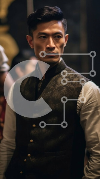 Intra Συλλεκτικό Ξύλινο Παζλ Plywood  4mm - Επαγγελματική εικόνα του άνδρα με μαύρο κοστούμι και λευκό πουκάμισο Σε Ξύλινο Κουτί - Διαστάσεις Puzzle: 10x10 cm – 25 κομμάτια