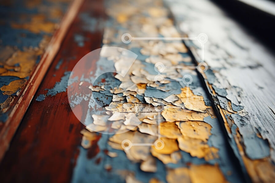 Intra Συλλεκτικό Ξύλινο Παζλ Plywood  4mm - Όμορφη εικόνα μιας ξεπερασμένης ξύλινης πόρτας με ξεφλουδισμένη μπογιά Σε Ξύλινο Κουτί - Διαστάσεις Puzzle: 10x10 cm – 25 κομμάτια