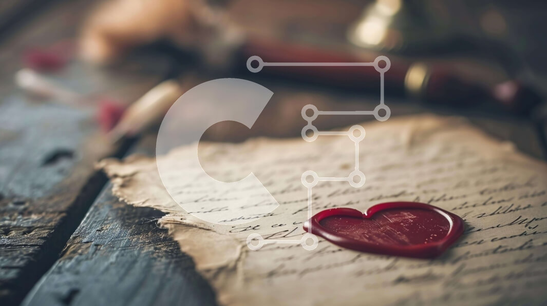 Intra Συλλεκτικό Ξύλινο Παζλ Plywood  4mm - Παλιά επιστολή με κόκκινη καρδιά κερί σφραγίδα και άλλα αντικείμενα Σε Ξύλινο Κουτί - Διαστάσεις: 10x10 cm – 25 κομμάτια