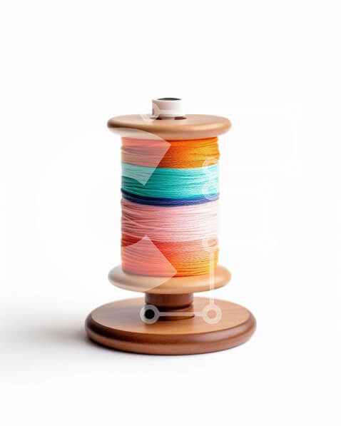 Intra Συλλεκτικό Ξύλινο Παζλ Plywood  4mm - Πολύχρωμο καρούλι νημάτων σε ξύλινο άξονα - Φωτογραφία Αρχείου Σε Ξύλινο Κουτί - Διαστάσεις Puzzle: 10x10 cm – 25 κομμάτια