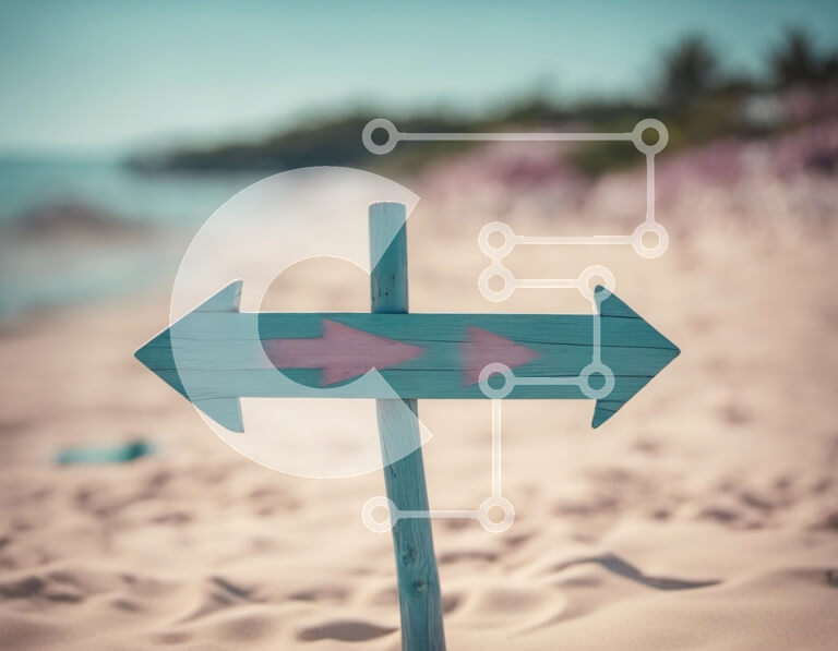 Intra Συλλεκτικό Ξύλινο Παζλ Plywood  4mm - Παραλία σημάδι με βέλη στην άμμο Σε Ξύλινο Κουτί - Διαστάσεις Puzzle: 10x10 cm – 25 κομμάτια