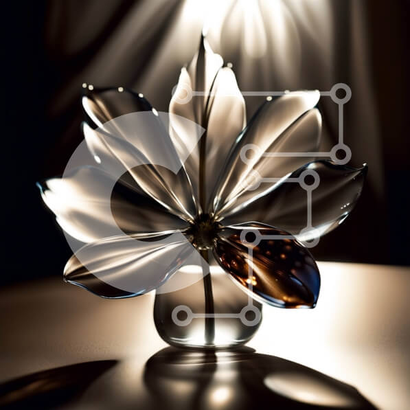 Intra Συλλεκτικό Ξύλινο Παζλ Plywood  4mm - Όμορφη εικόνα από διαφανές γυάλινο βάζο με γυάλινο λουλούδι Σε Ξύλινο Κουτί - Διαστάσεις: 10x10 cm – 25 κομμάτια