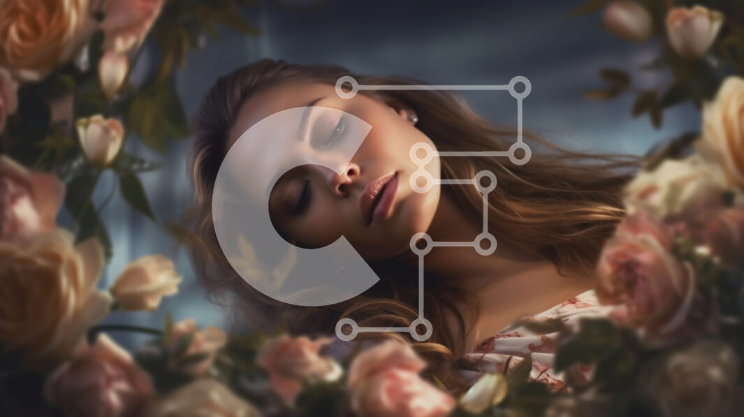 Intra Συλλεκτικό Ξύλινο Παζλ Plywood  4mm - Χαλαρωτική γυναίκα με φλοράλ φόρεμα που περιβάλλεται από τριαντάφυλλα Σε Ξύλινο Κουτί - Διαστάσεις Puzzle: 10x10 cm – 25 κομμάτια