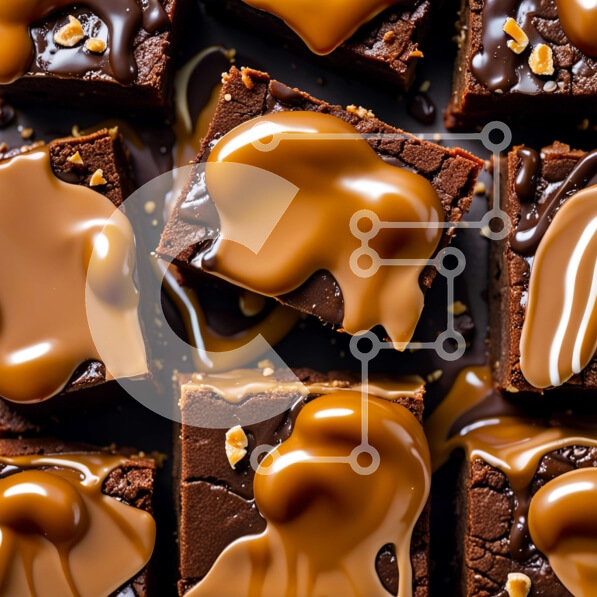 Σετ των 2 Intra Συλλεκτικό Ξύλινο Παζλ Plywood  4mm - Λαχταριστά μπράουνις καραμέλας με γαρνιτούρες Σε Ξύλινο Κουτί - Διαστάσεις: 10x10 cm – 25 κομμάτια