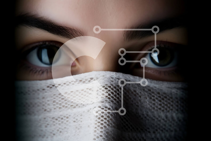 Intra Συλλεκτικό Ξύλινο Παζλ Plywood  4mm - Γυναίκα που φορά μάσκα προσώπου Σε Ξύλινο Κουτί - Διαστάσεις Puzzle: 10x10 cm – 25 κομμάτια