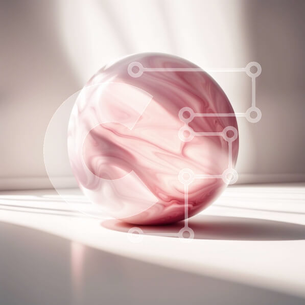 Intra Συλλεκτικό Ξύλινο Παζλ Plywood  4mm - Όμορφη ροζ μαρμάρινη μπάλα σε μια καθαρή λευκή επιφάνεια Σε Ξύλινο Κουτί - Διαστάσεις: 10x10 cm – 25 κομμάτια