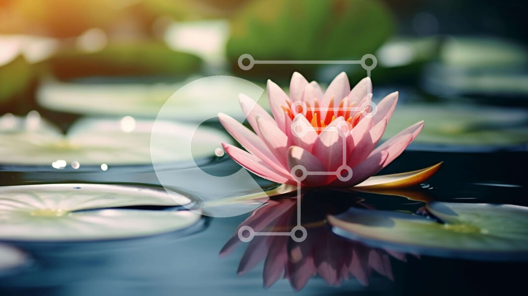 Intra Συλλεκτικό Ξύλινο Παζλ Plywood  4mm - Ροζ νούφαρο σε φυσικό βιότοπο Σε Ξύλινο Κουτί - Διαστάσεις: 10x10 cm – 25 κομμάτια