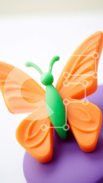 Intra Συλλεκτικό Ξύλινο Παζλ Plywood  4mm - Πολύχρωμο ειδώλιο πεταλούδας σιλικόνης Σε Ξύλινο Κουτί - Διαστάσεις: 10x10 cm – 25 κομμάτια