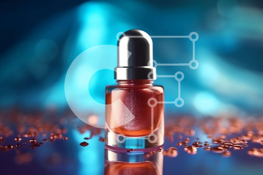 Intra Συλλεκτικό Ξύλινο Παζλ Plywood  4mm - Κομψό και μοντέρνο κόκκινο βερνίκι νυχιών με χρυσό καπάκι και λαμπερό γκλίτερ φόντο Σε Ξύλινο Κουτί - Διαστάσεις Puzzle: 10x10 cm – 25 κομμάτια