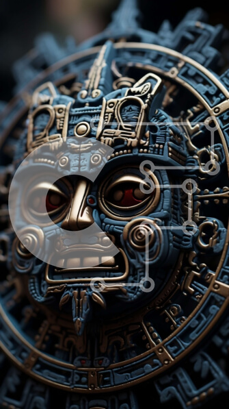 Intra Συλλεκτικό Ξύλινο Παζλ Plywood  4mm - Συναρπαστική εικόνα ενός ξεπερασμένου ημερολογίου των Μάγια Σε Ξύλινο Κουτί - Διαστάσεις Puzzle: 10x10 cm – 25 κομμάτια