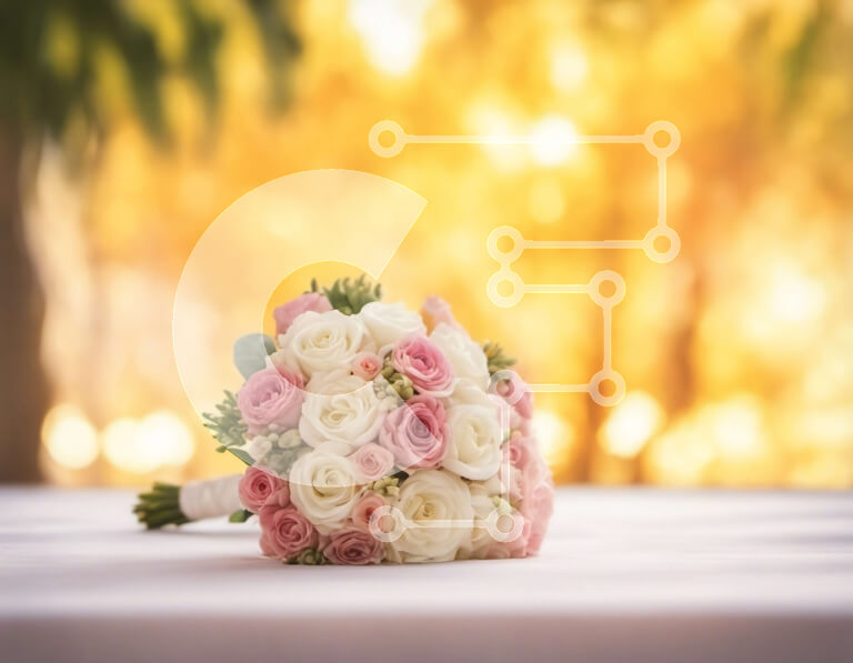 Intra Συλλεκτικό Ξύλινο Παζλ Plywood  4mm - Μπουκέτο με ροζ και λευκά τριαντάφυλλα Σε Ξύλινο Κουτί - Διαστάσεις Puzzle: 10x10 cm – 25 κομμάτια