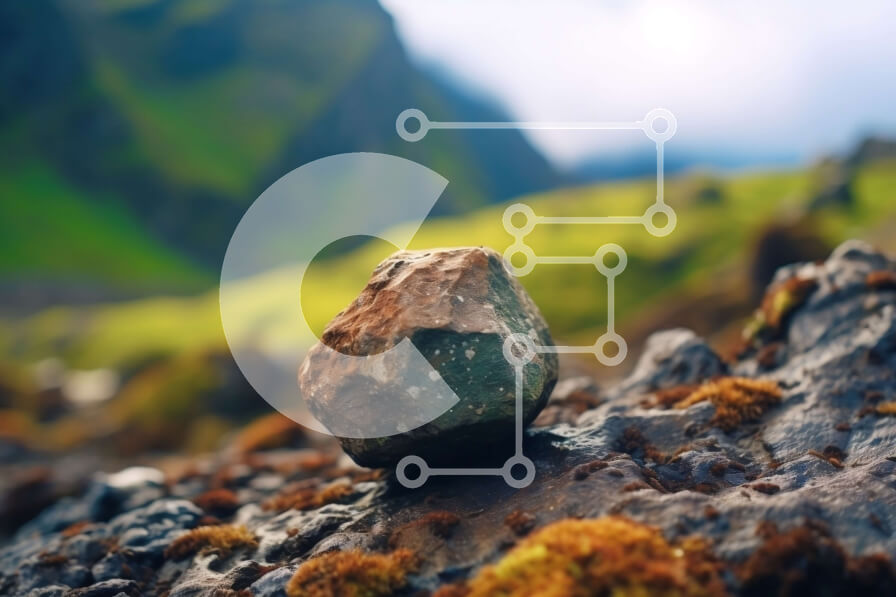 Intra Συλλεκτικό Ξύλινο Παζλ Plywood  4mm - Όμορφο τοπίο του βράχου στο βρώμικο βράχο στα βουνά Σε Ξύλινο Κουτί - Διαστάσεις: 10x10 cm – 25 κομμάτια