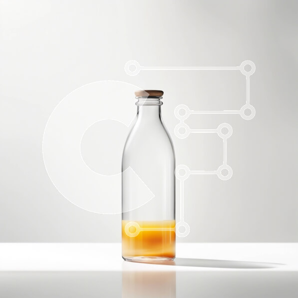 Σετ των 2 Intra Συλλεκτικό Ξύλινο Παζλ Plywood  4mm - Δροσιστικός χυμός πορτοκαλιού σε ένα διαυγές γυάλινο μπουκάλι Σε Ξύλινο Κουτί - Διαστάσεις: 10x10 cm – 25 κομμάτια