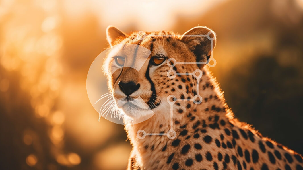 Σετ των 2 Intra Συλλεκτικό Ξύλινο Παζλ Plywood  4mm - Τσίτα στέκεται με το κεφάλι γερμένο προς τον ήλιο Σε Ξύλινο Κουτί - Διαστάσεις: 10x10 cm – 25 κομμάτια