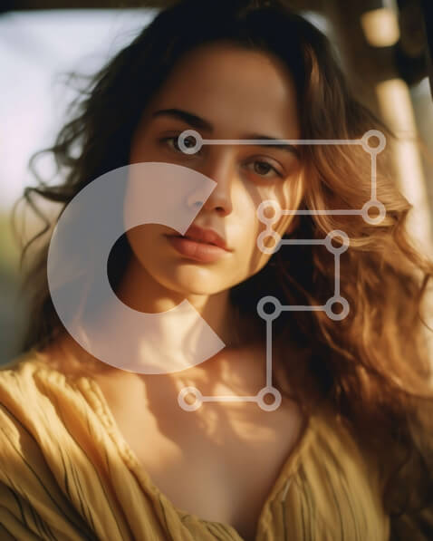 Intra Συλλεκτικό Ξύλινο Παζλ Plywood  4mm - Κομψή νεαρή γυναίκα με κίτρινη μπλούζα που κοιτάζει μακριά Σε Ξύλινο Κουτί - Διαστάσεις Puzzle: 10x10 cm – 25 κομμάτια