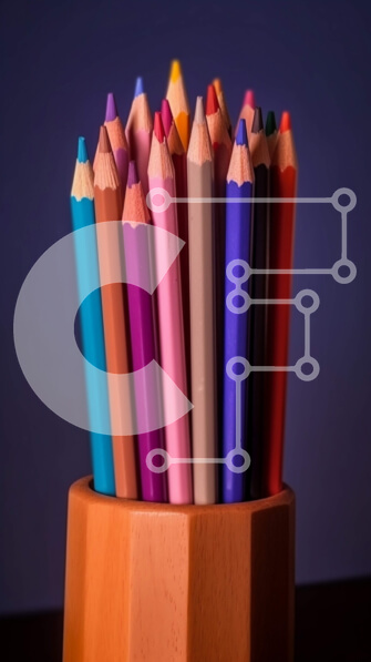 Intra Συλλεκτικό Ξύλινο Παζλ Plywood  4mm - Πολύχρωμη μολυβοθήκη με πολύχρωμα μολύβια Σε Ξύλινο Κουτί - Διαστάσεις: 10x10 cm – 25 κομμάτια