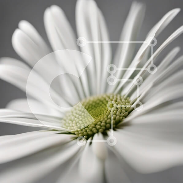 Intra Συλλεκτικό Ξύλινο Παζλ Plywood  4mm - Όμορφη εικόνα μιας λευκής μαργαρίτας με ένα πράσινο κέντρο Σε Ξύλινο Κουτί - Διαστάσεις: 10x10 cm – 25 κομμάτια