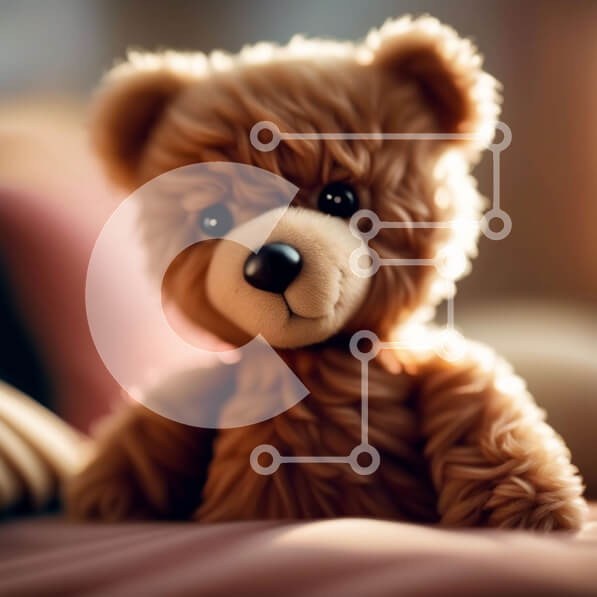 Intra Συλλεκτικό Ξύλινο Παζλ Plywood  4mm - Αξιολάτρευτη εικόνα ενός καφέ αρκουδάκι που κάθεται σε έναν καναπέ Σε Ξύλινο Κουτί - Διαστάσεις: 10x10 cm – 25 κομμάτια