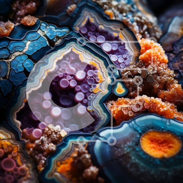 Intra Συλλεκτικό Ξύλινο Παζλ Plywood  4mm - Κοντινή όψη του δεσμευμένου αχάτη Σε Ξύλινο Κουτί - Διαστάσεις: 10x10 cm – 25 κομμάτια