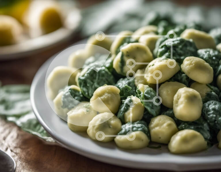 Σετ των 2 Intra Συλλεκτικό Ξύλινο Παζλ Plywood  4mm - Κρεμώδη ζυμαρικά με φρέσκο ​​σπανάκι Σε Ξύλινο Κουτί - Διαστάσεις: 10x10 cm – 25 κομμάτια